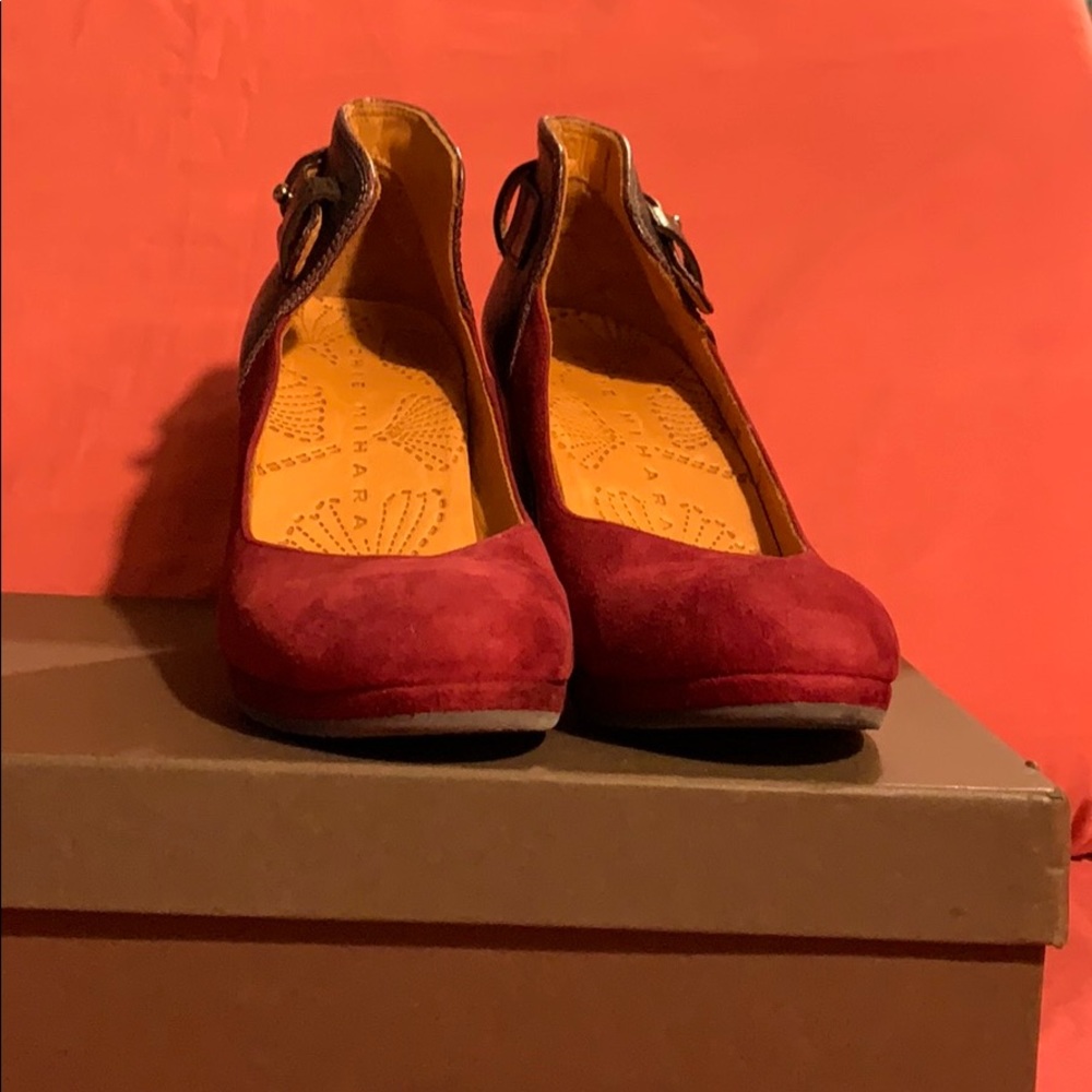 Chie Mihara burgundy suede pumps - Picture 3 of 9